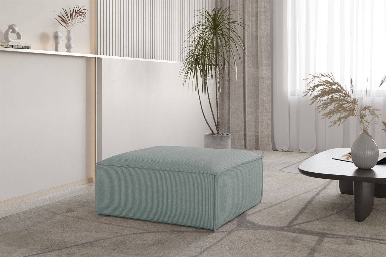 Polsterhocker erhocker CELES PREMIUM 105x105 cm in Stoff Scala Saphirblau