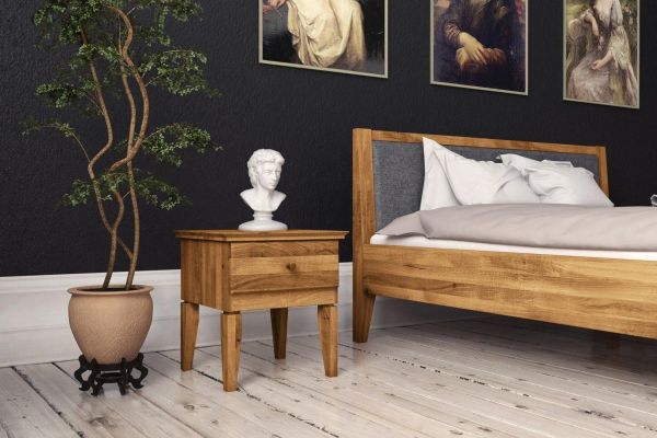 Nachtschrank 2er-Set LENNES Buche massiv 46x50x45 cm | Nachtschrank | Serie LENNES aus Buche Massivholz | Schlafzimmer Serien aus Massivholz