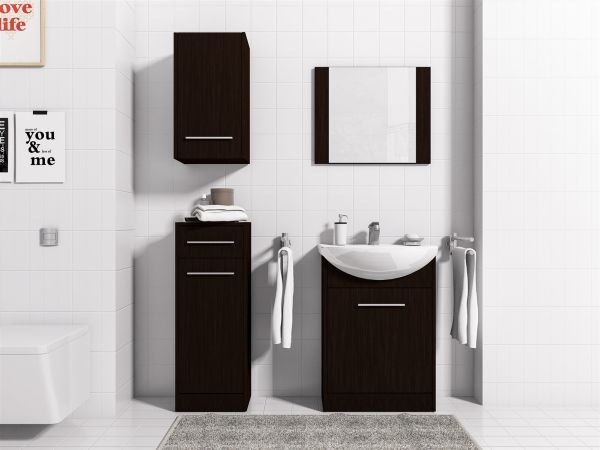 Badmöbel Set 5-Tlg Wenge matt PERM inkl.Waschtisch