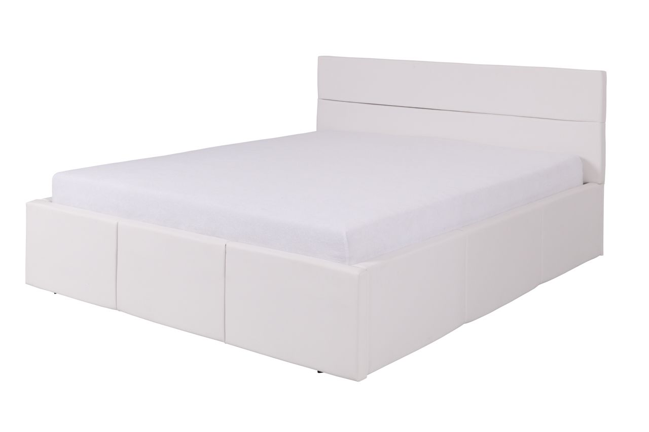 Polsterbett Doppelbett LABRI Komplettset Kunstleder Weiss 160x200cm