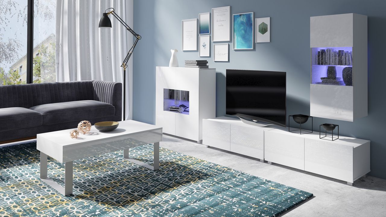 Couchtisch Tisch - KAVOS XL - mit Schublade 110x63,5cm Weiss