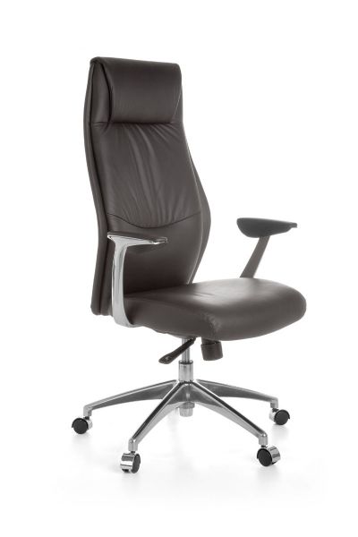 Drehstuhl Bürostuhl Chefsessel LONDON -Echtleder Braun