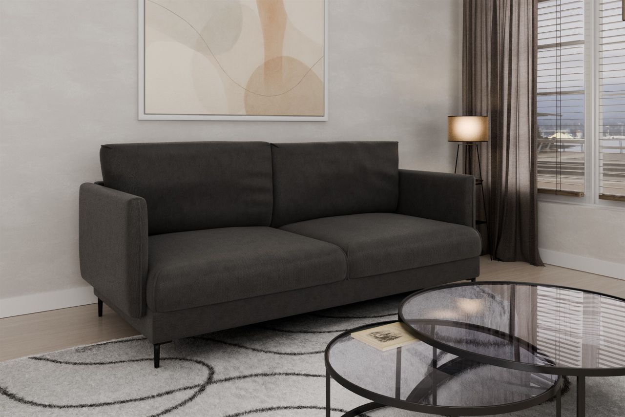 Fun Moebel Sofa Designersofa Helmer 3-Sitzer Stoff Vibe Anthrazit