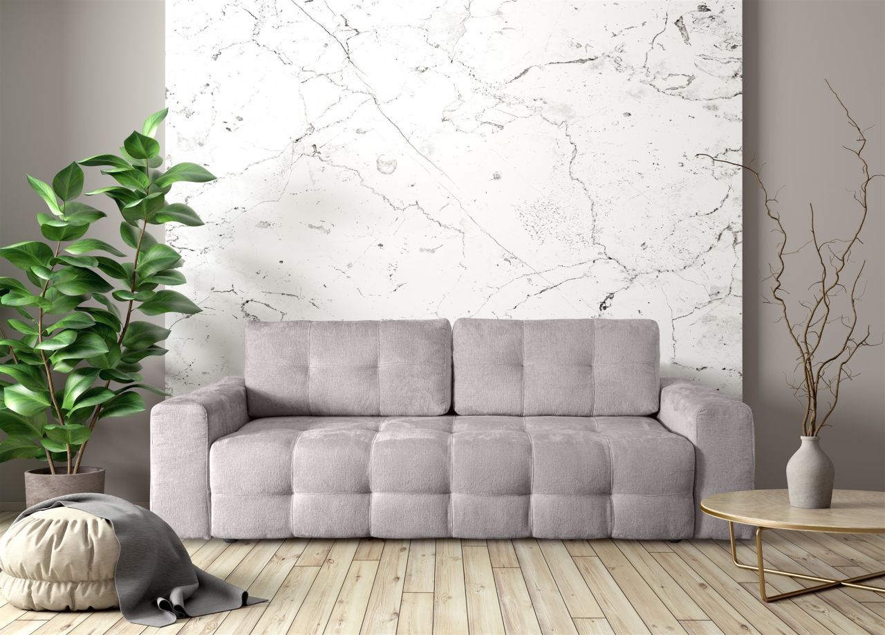 Schlafsofa ersofa Sofa 3-Sitzer ARIELLE in Stoff Perfect Harmony Silber...