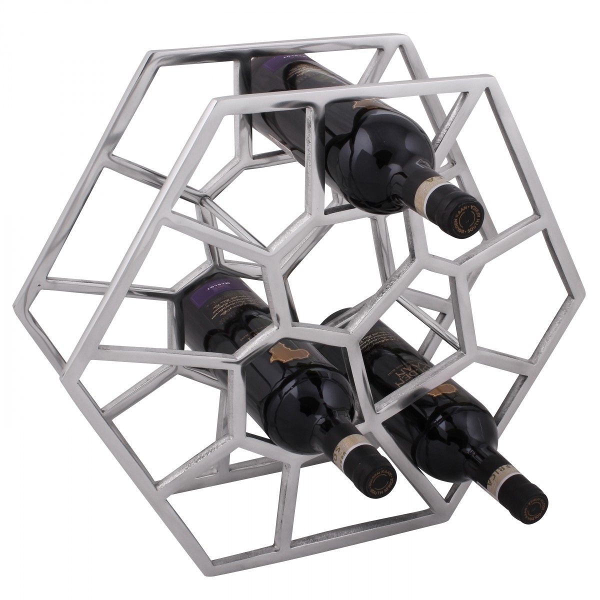 Weinregal  38 cm für 12 Flaschen Aluminium Silber