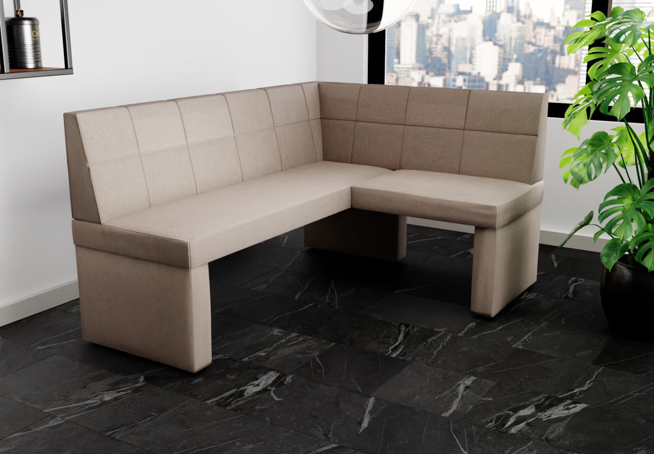 Eckbank Bank Küchenbank 168x128 cm BLAKE L Stoff Soro Taupe