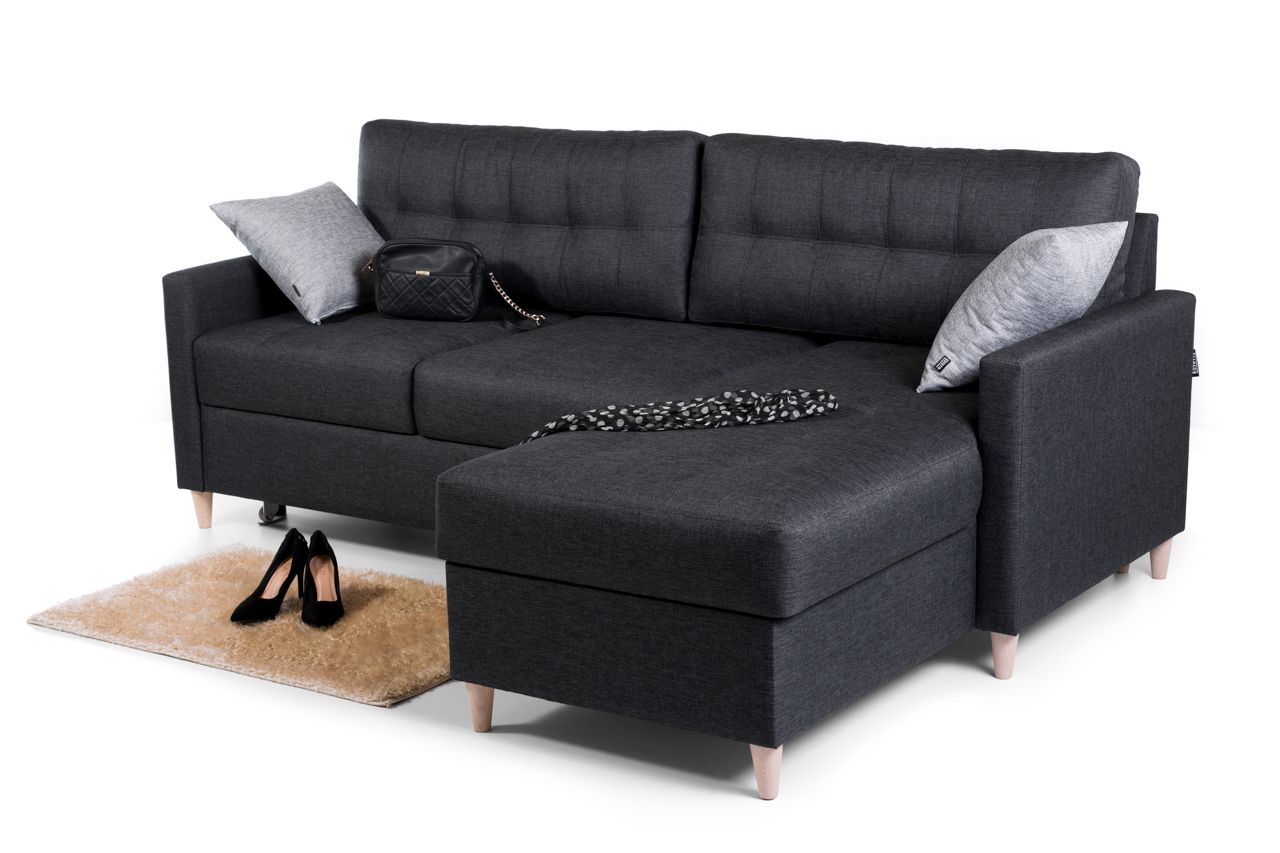 Ecksofa Schlafsofa MOLDE Webstoff (SALSA) Ottomane Rechts