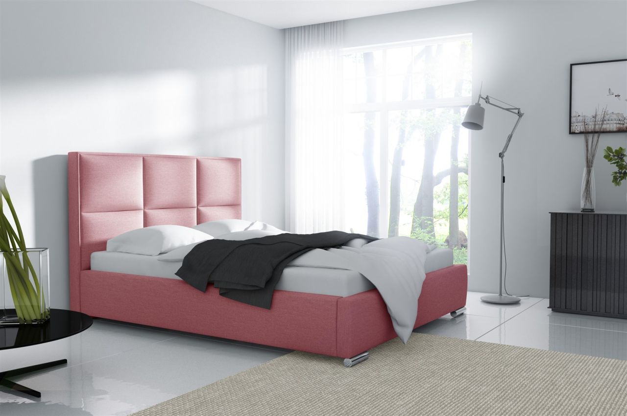 Polsterbett Doppelbett VITUS Komplettset Polyester.. Rosa 160x200cm