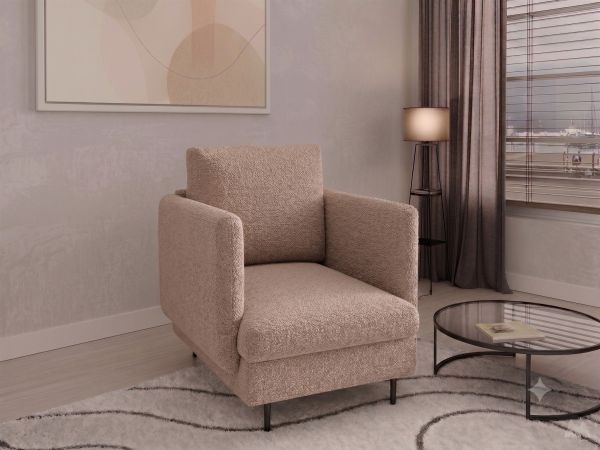 Sessel Designersessel HELMER Stoff Baloo Beige | Sessel | Polstermöbel