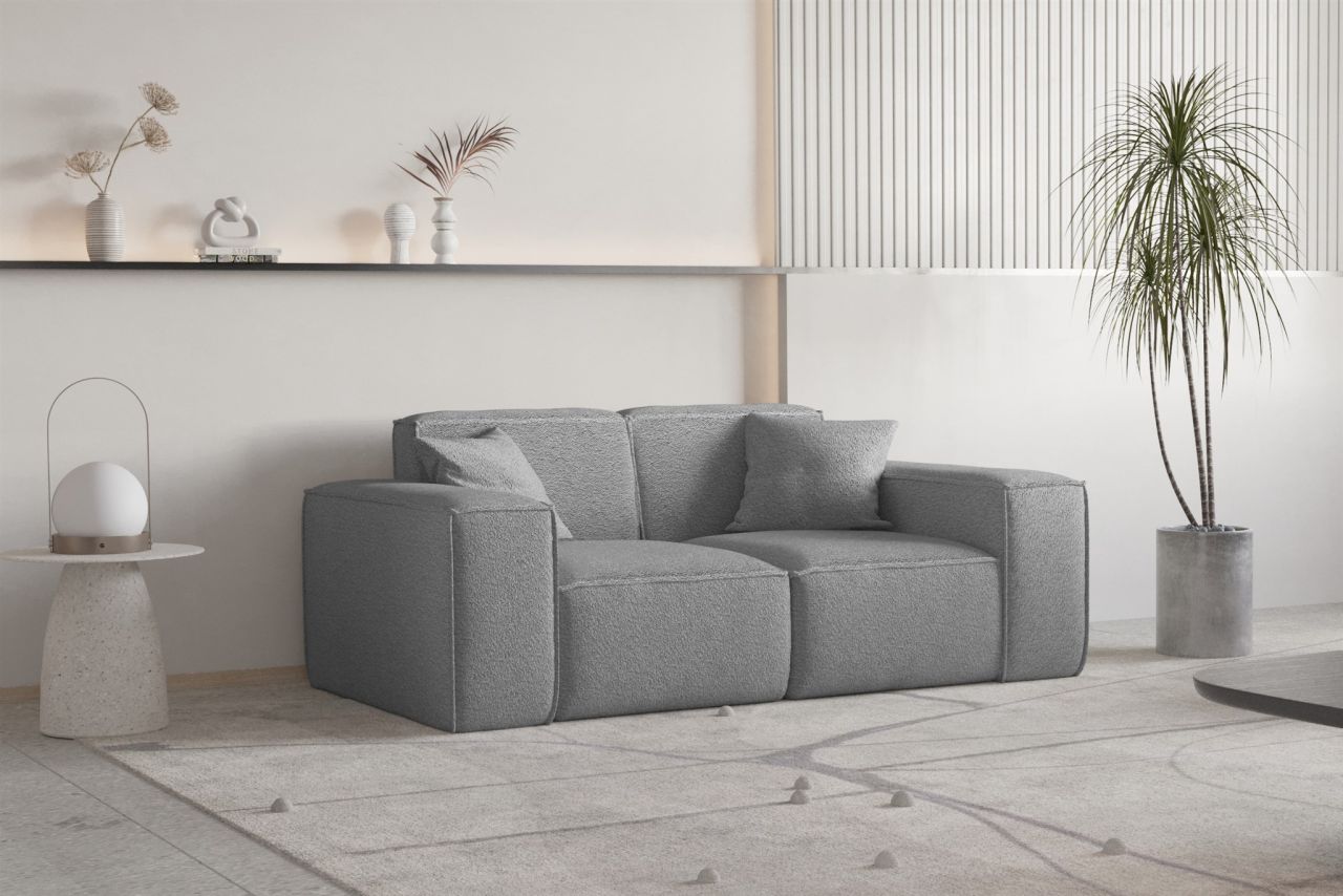 Sofa ersofa CELES PREMIUM 2-Sitzer in Stoff Ascot Bukla Grau
