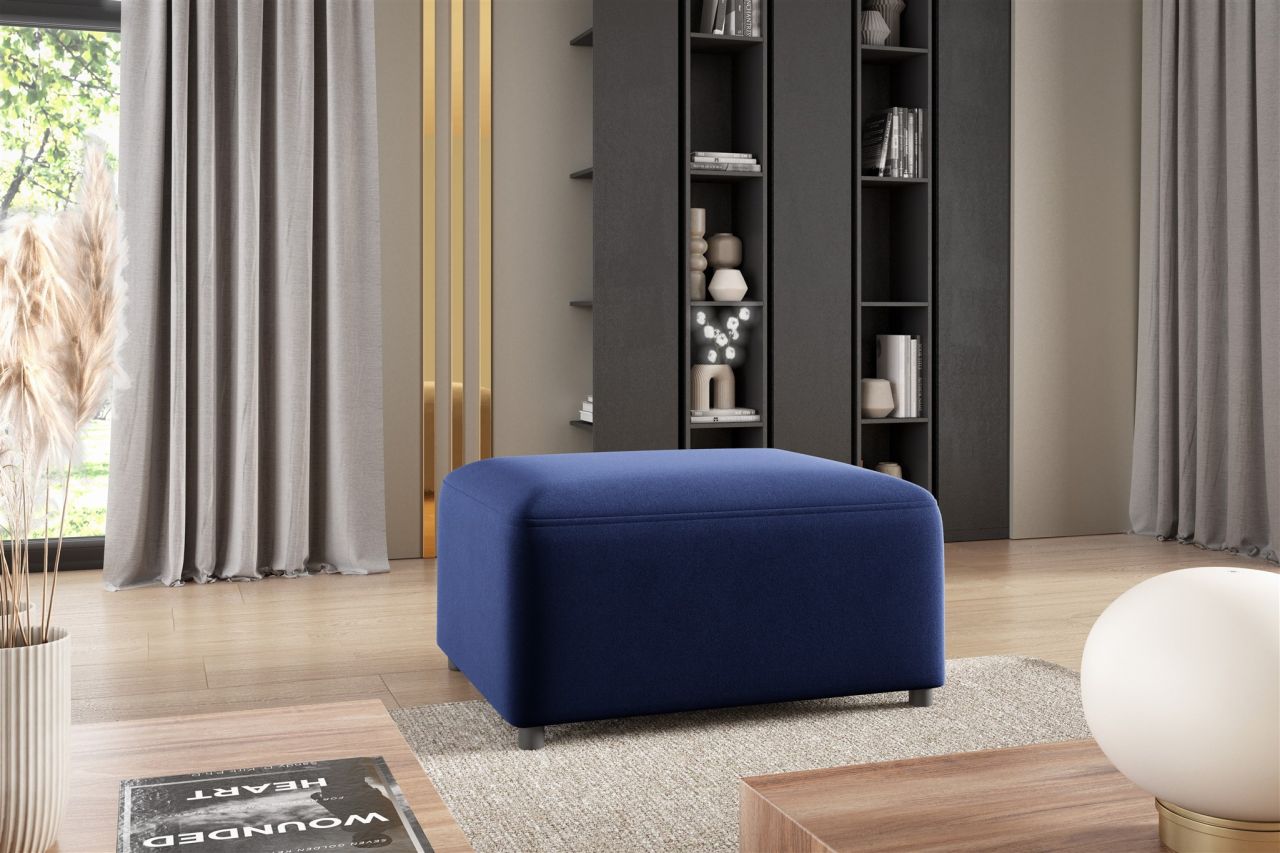 Polsterhocker erhocker Hocker MEGAN in Stoff Salvador Dunkelblau