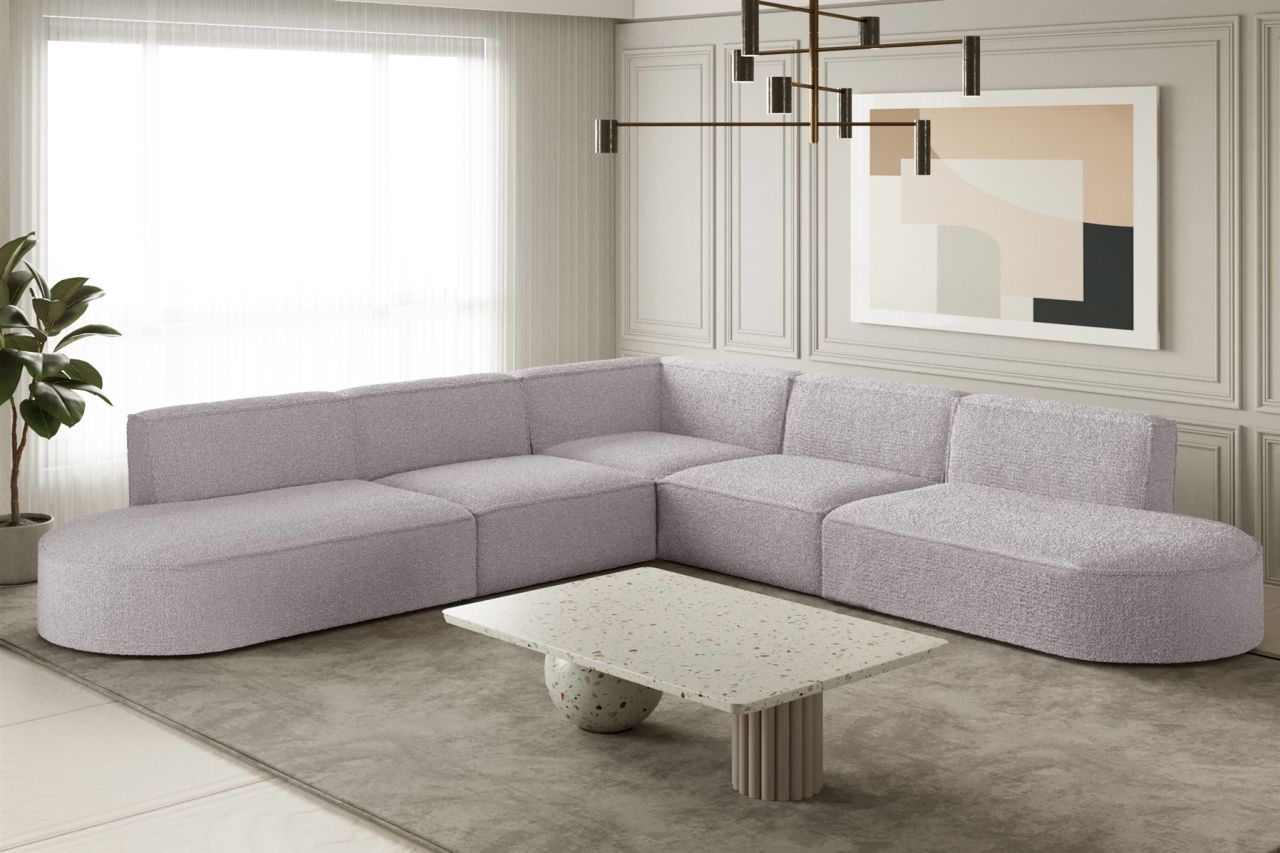 Ecksofa ersofa PALMA Stoff Ascot Rose Seite Universal