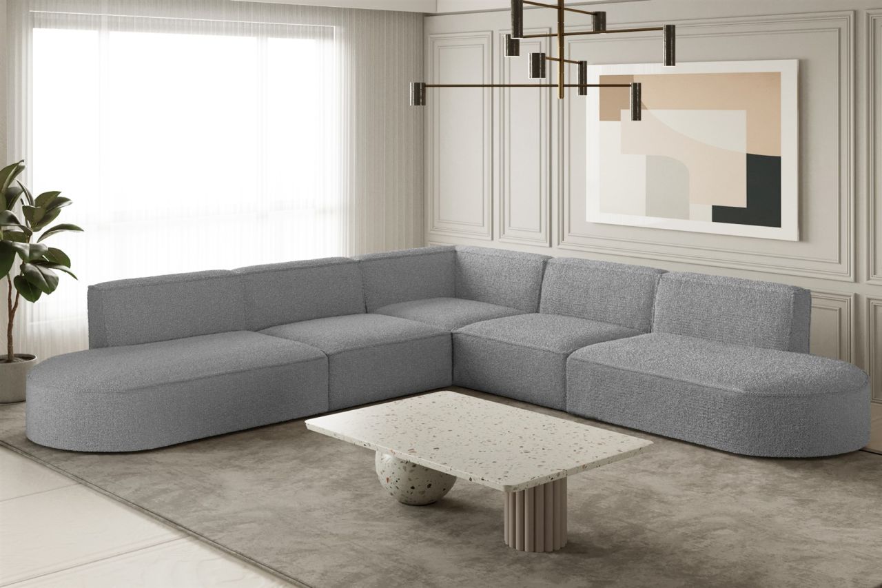 Ecksofa ersofa PALMA Stoff Ascot Taupe Seite Universal