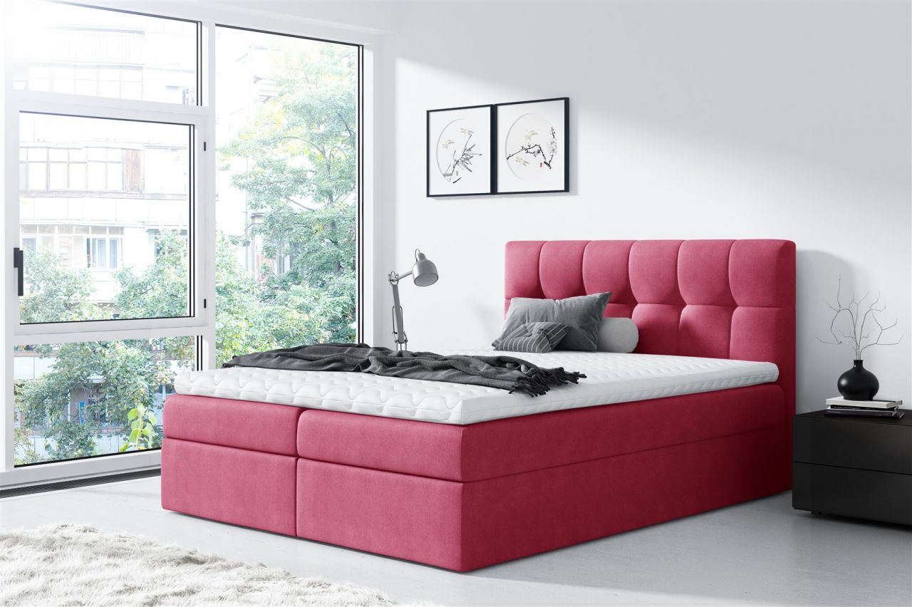 Boxspringbett Schlafzimmerbett CARMEN 120x200cm Magenta