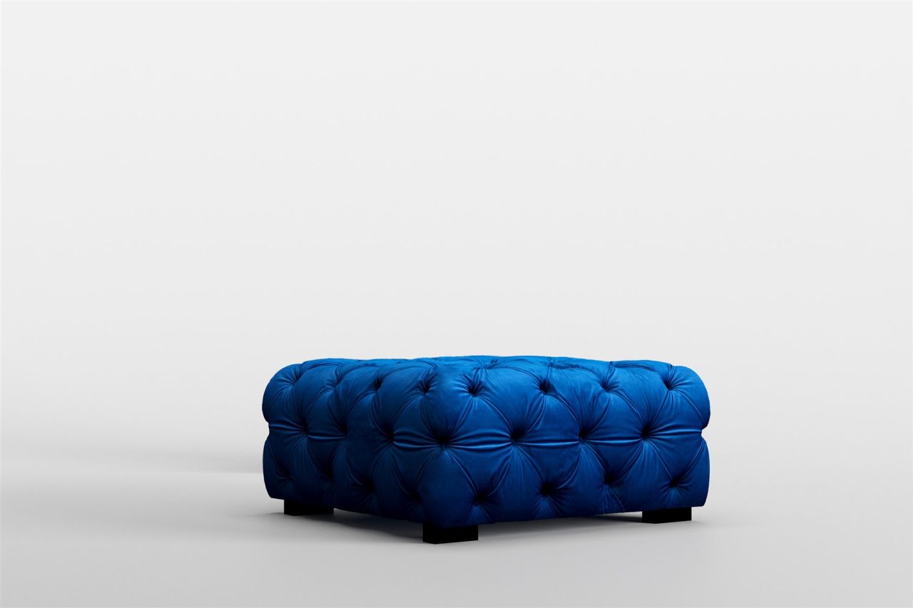 Polsterhocker erhocker Sitzhocker NATALIE in Stoff Riviera Blau