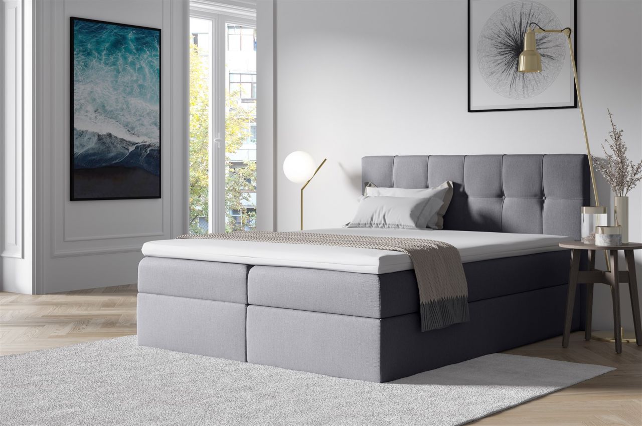 Boxspringbett Schlafzimmerbett BURGOS 160x200cm Grau