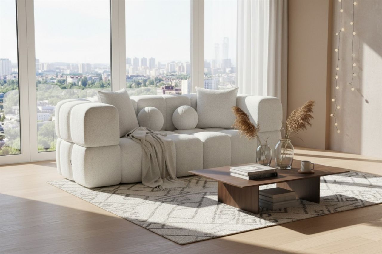 Sofa ersofa VEGA 2-Sitzer in Stoff Egon Weiß