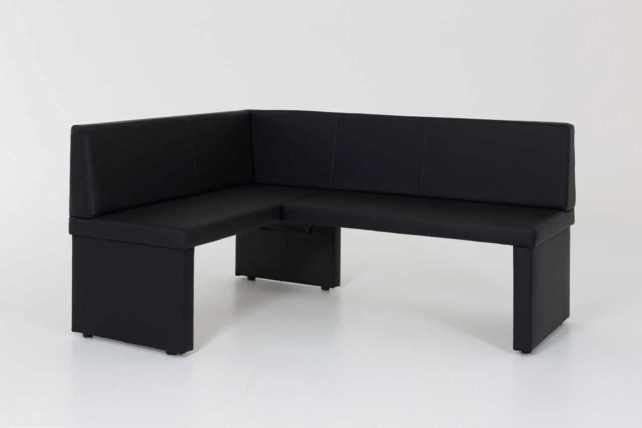 Eckbank Bank Küchenbank -Debi R- Kunstleder Schwarz 168 x 128 cm