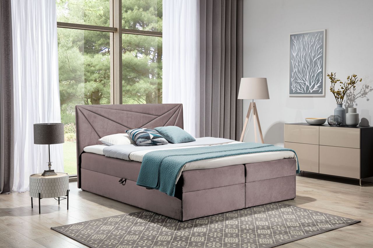 Boxspringbett Schlafzimmerbett CARLITA 120x200cm Altrosa