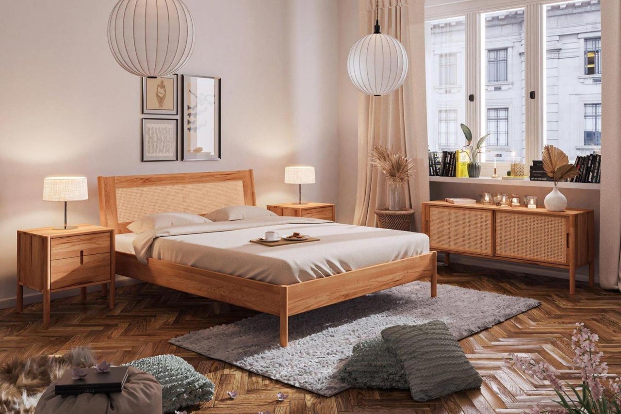 Massivholzbett Schlafzimmerbett SAGA Nr.2 Buche massiv 160x220 cm