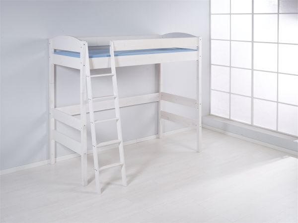 Hochbett Spielbett Bett - BENI - Komforthöhe 180 cm Kiefer Weiss