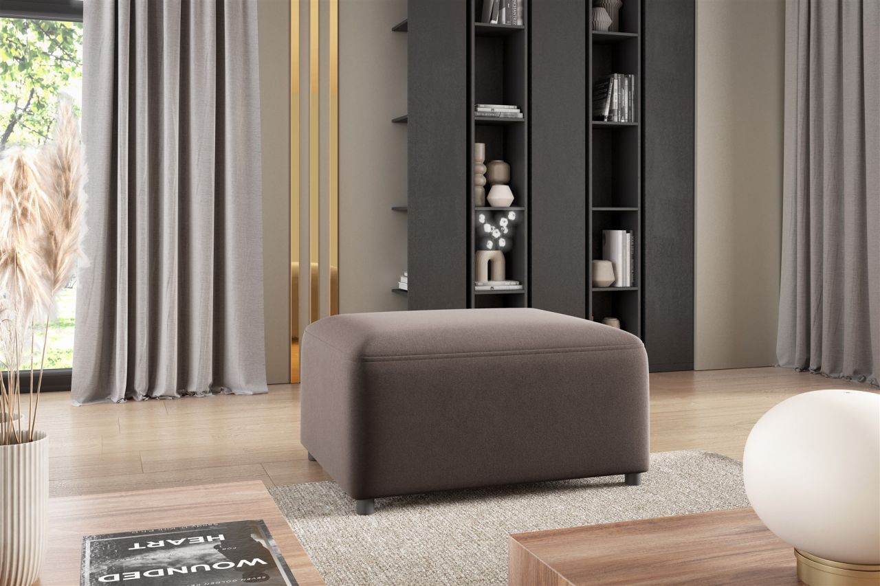 Polsterhocker erhocker Hocker MEGAN in Stoff Salvador Braun