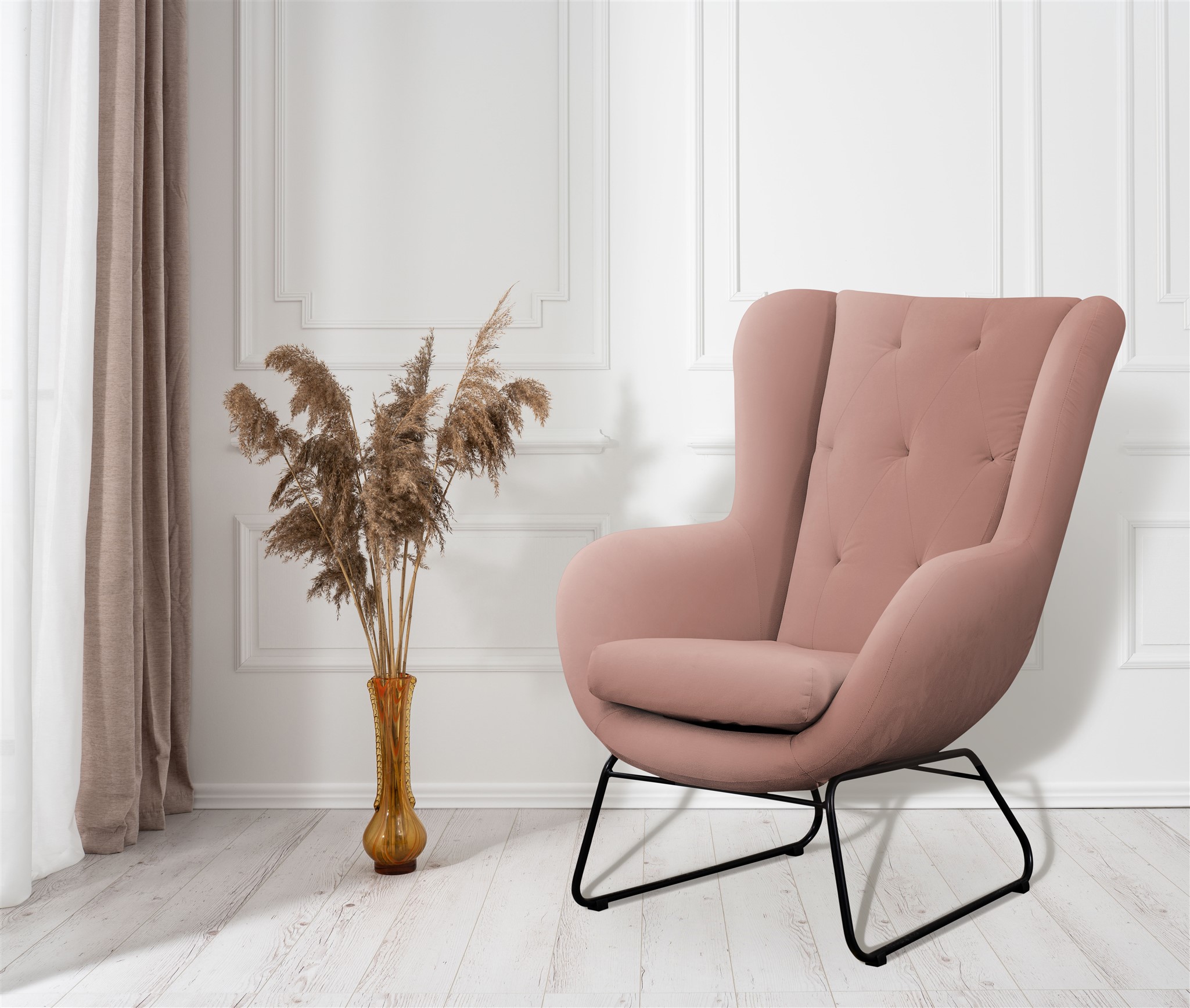 Sessel Designersessel ARTEMIS in Stoff Kronos Altrosa | Sessel | Polstermöbel