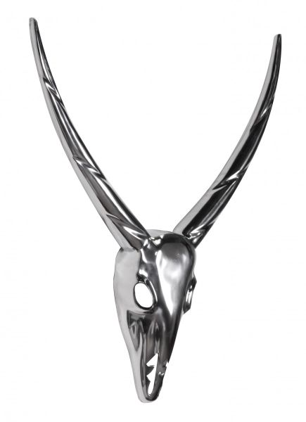 Deko Design Wanddekoration Geweih Aluminium Silber