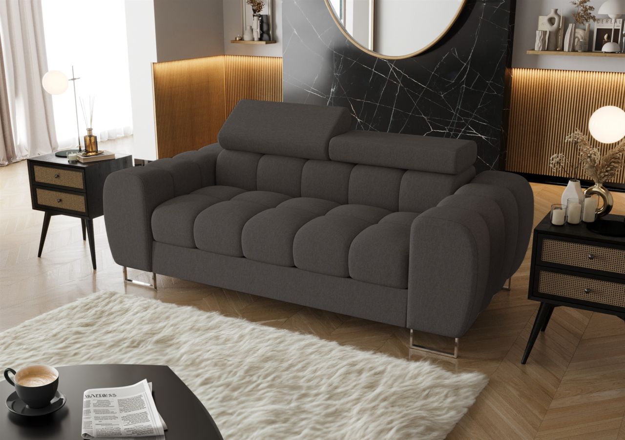 Sofa ersofa BASTIEN 2-Sitzer in Stoff Gemma Dunkelgrau