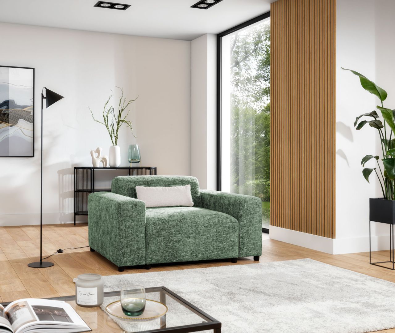 Sessel ersessel ROMY in Stoff Enjoy Me Olivgrün