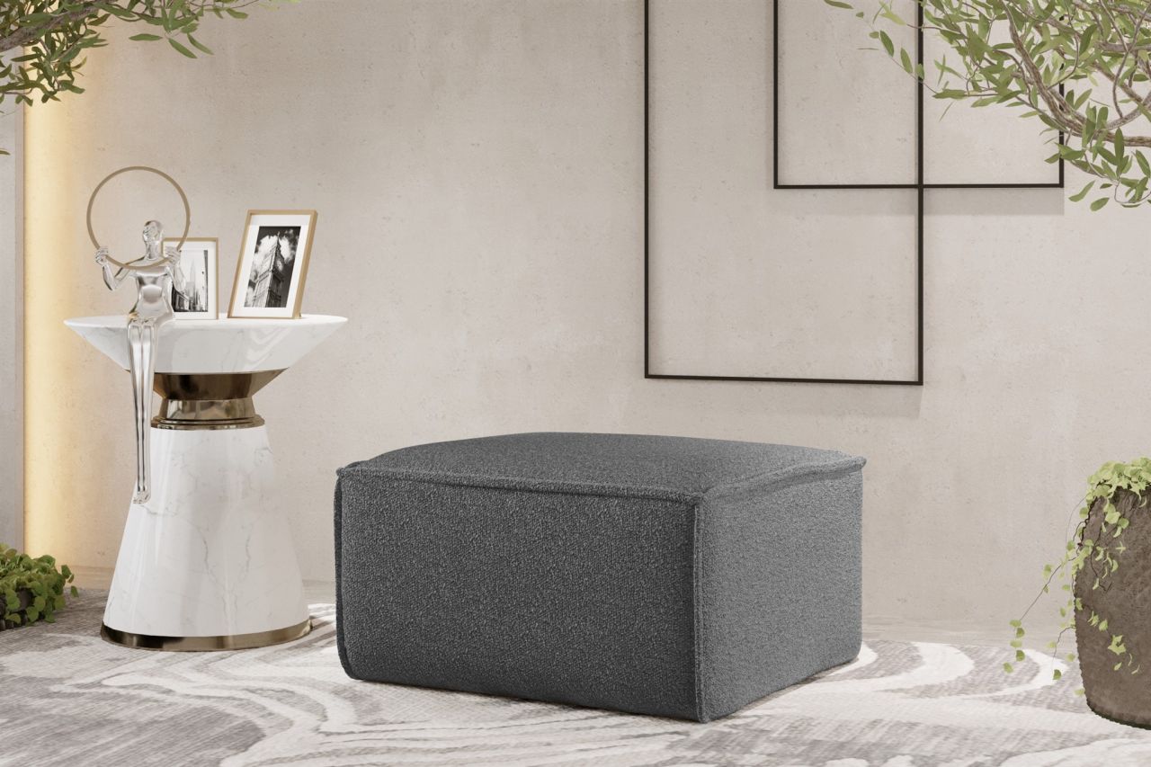 Polsterhocker erhocker CELES PREMIUM 65x65 cm Stoff Ascot Bukla Graphit