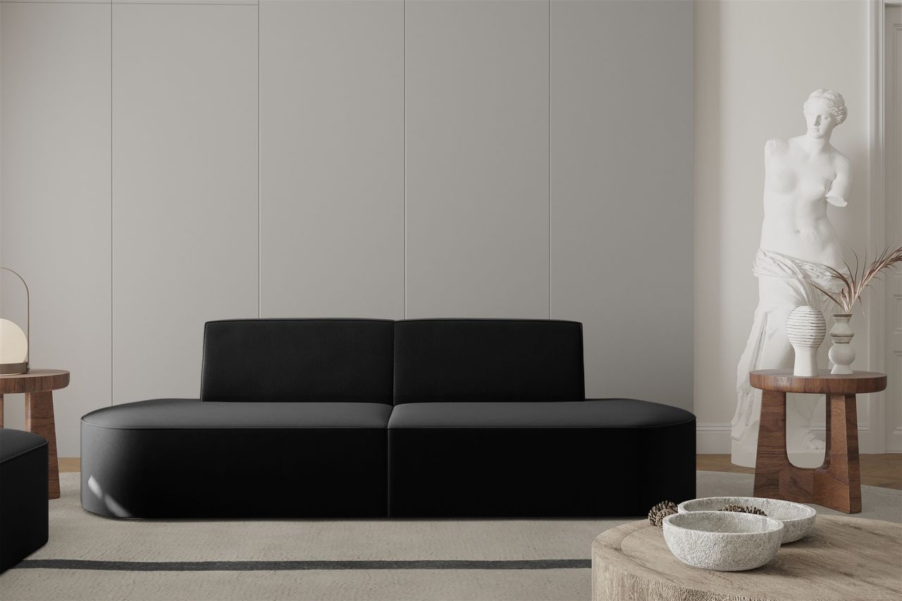 Sofa ersofa 2-Sitzer MILOT in Stoff Opera Velvet Schwarz