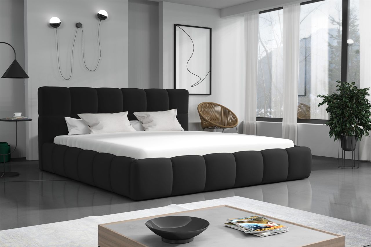 OUTLET Polsterbett Doppelbett GIOTTO Komplettset 180x200cm Stoff Magic Velvet...