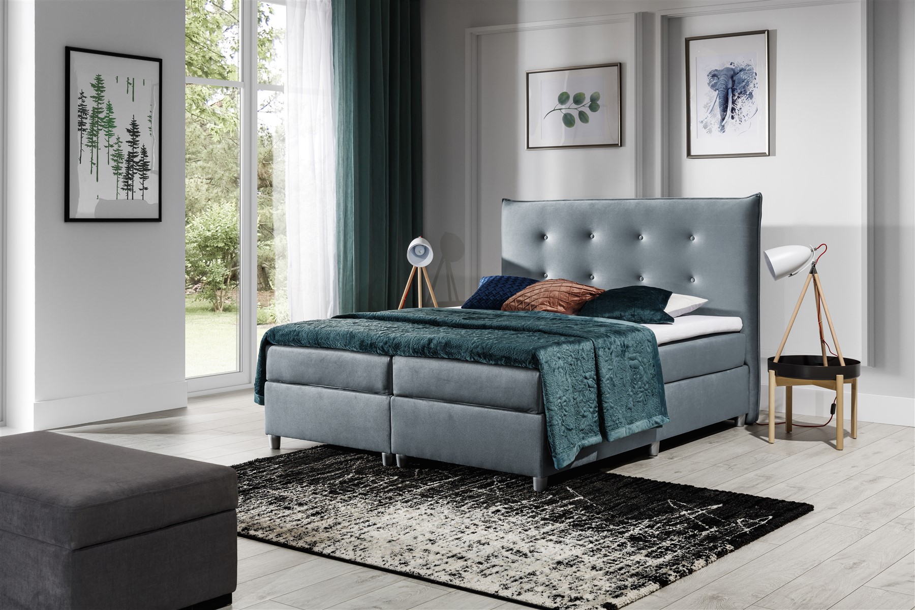 Boxspringbett Schlafzimmerbett RITA 200x200cm | Breite: 200 cm ...