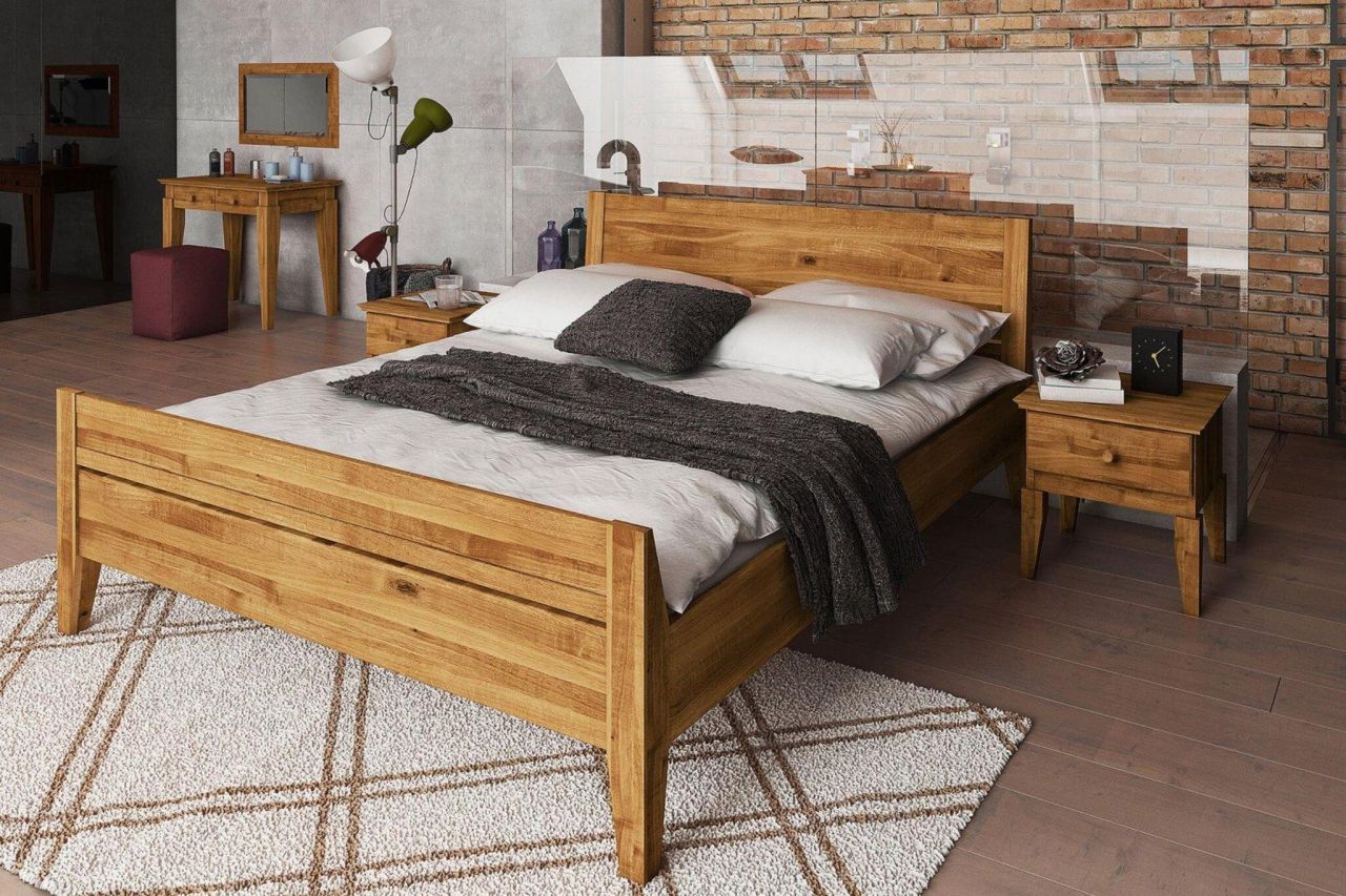 Schlafzimmerbett Bett Massivholzbett LENNES Nr.8 Buche 160x220 cm