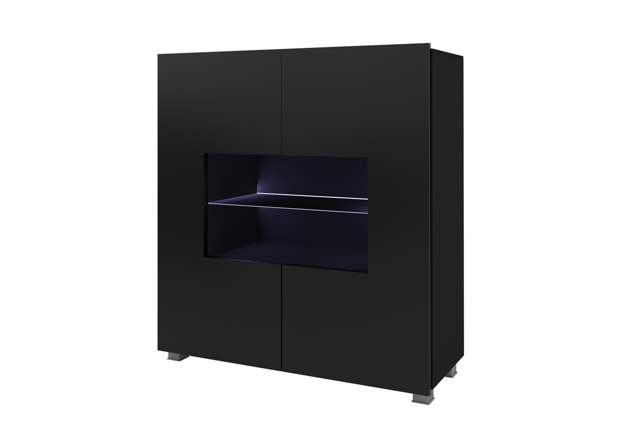 Highboard Schrank KAVOS in Schwarz Hochglanz inkl.LED Beleuchtung | Einzeltypen | KAVOS-Programm | Weitere: Wohn-& Mediawand | Wohn-& Essbereich