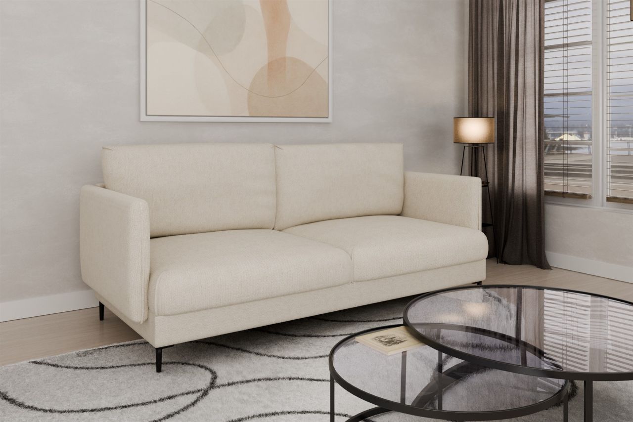 Fun Moebel Sofa Designersofa Helmer 3-Sitzer Stoff Vibe Creme