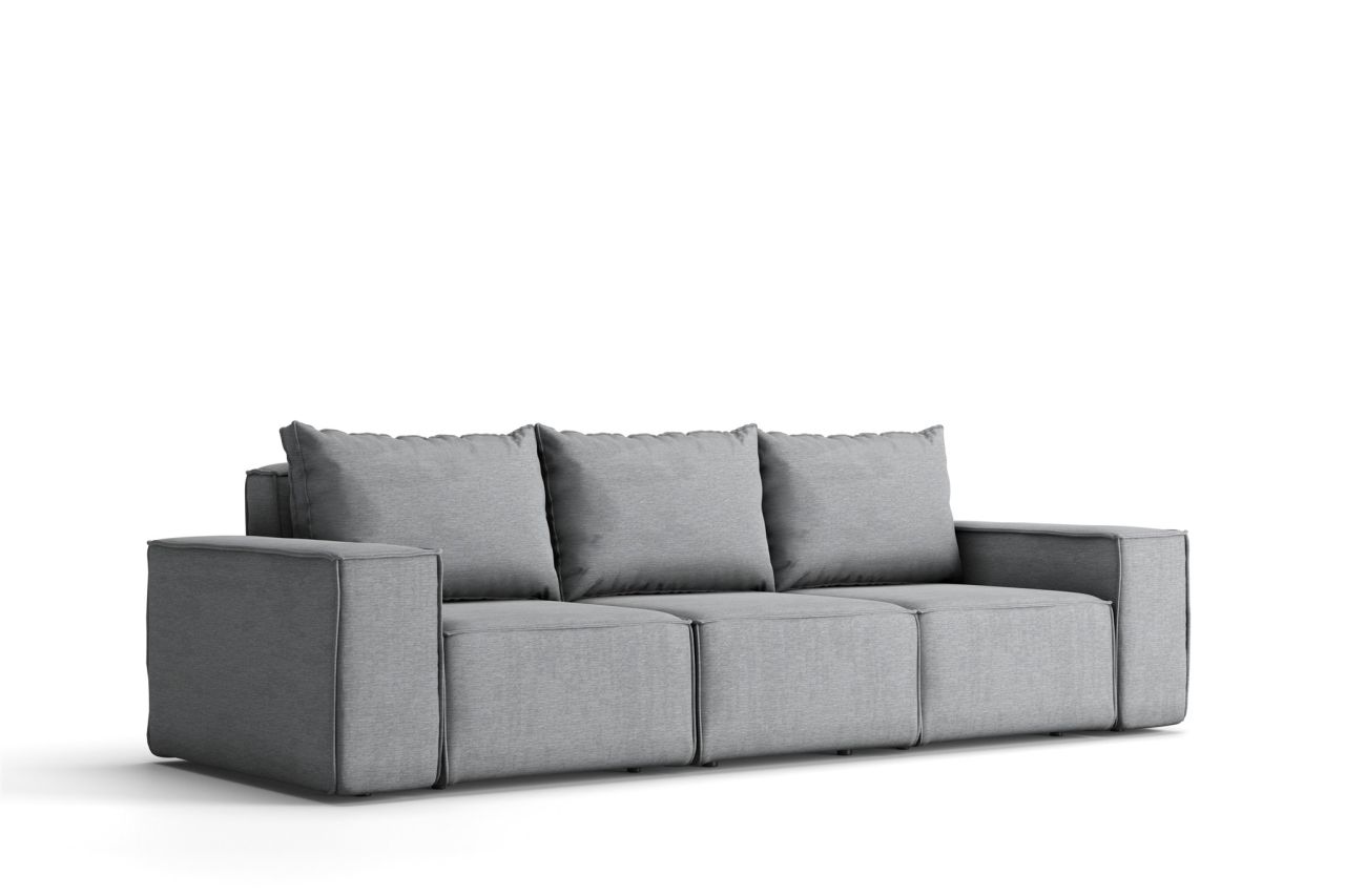 Gartensofa Loungesofa Sofa 3-Sitzer GARDENT wetterfester Stoff NXL Grau