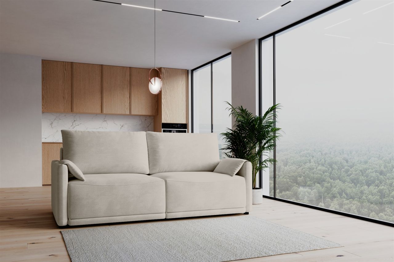 Fun Möbel Beige Sofa 3-Sitzer Mit Schlaffunktion Mirena In Stoff Cremona