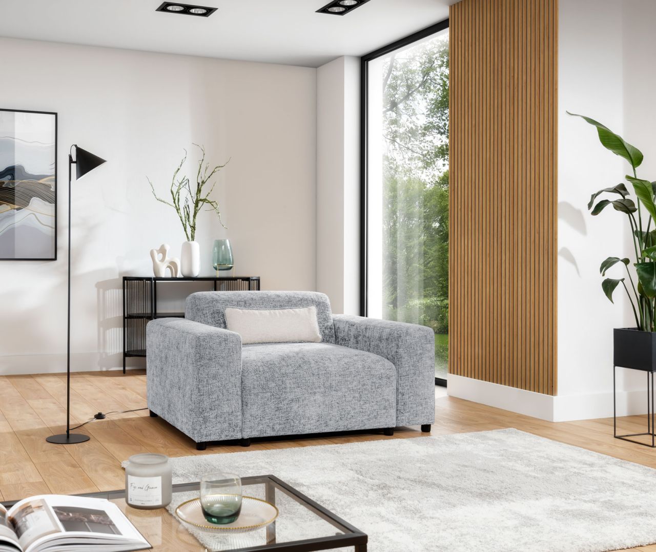 Sessel ersessel ROMY in Stoff Enjoy Me Hellgrau