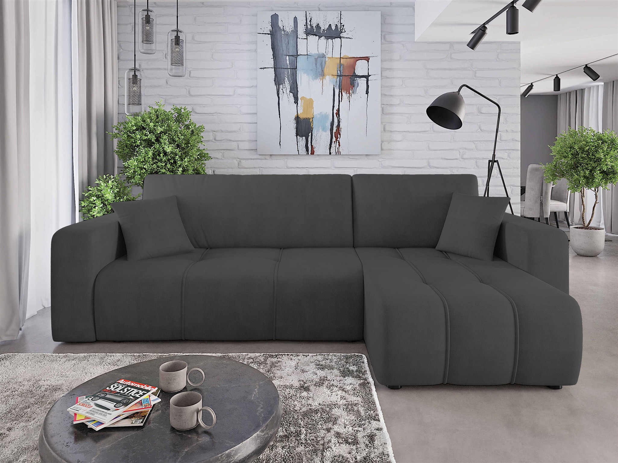 Stoff Ecksofa Mit Schlaffunktion