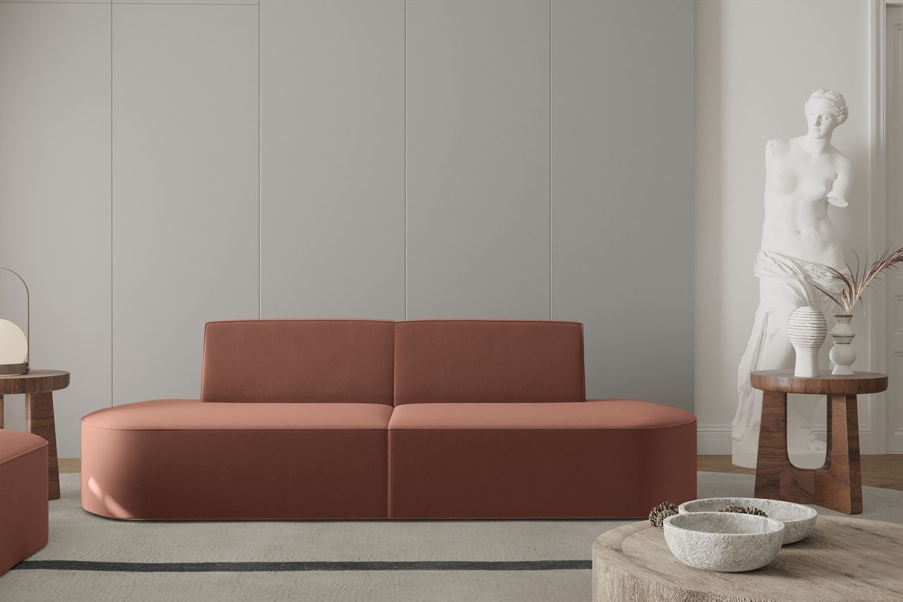 Sofa ersofa 2-Sitzer MILOT in Stoff Opera Velvet Rotbraun