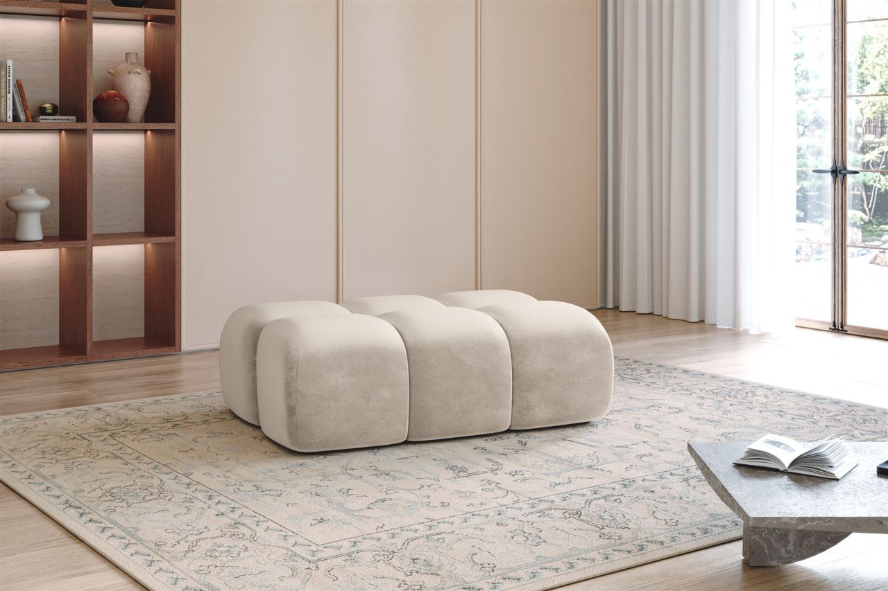 Polsterhocker erhocker DARCY 128x85 cm in Stoff Salvador Beige
