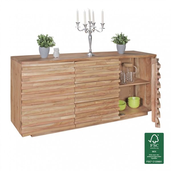 Sideboard Kommode AVOS Akazie massiv 160x45x75 cm Landhausstil