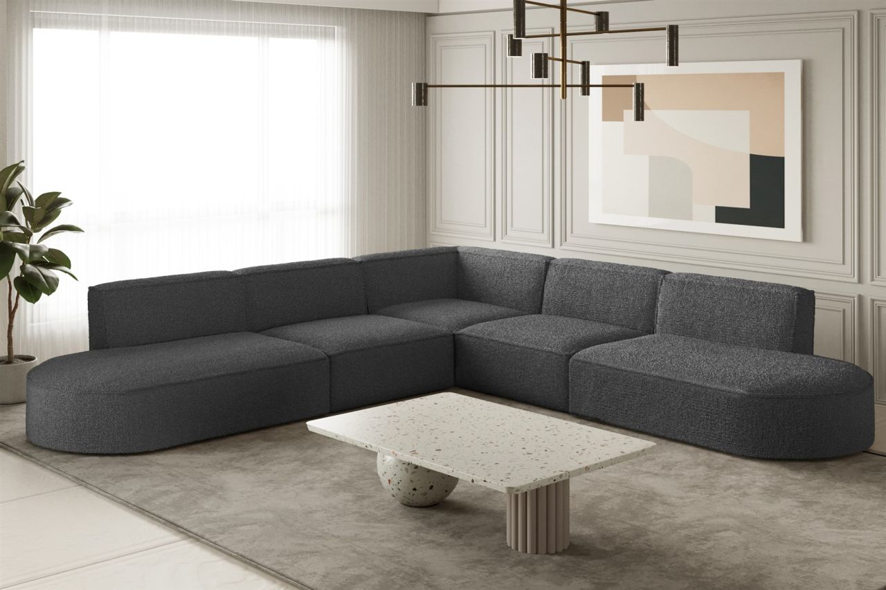 OUTLET Ecksofa ersofa PALMA in Stoff Ascot Graphitgrau Universal