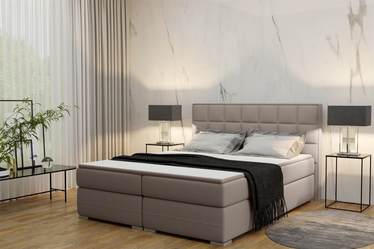 Boxspringbett PRATO Stoff Beige 120x200cm