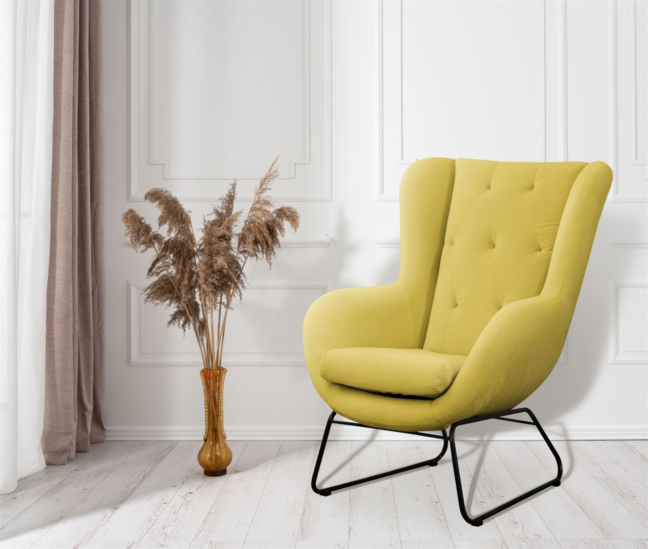 Sessel ersessel ARTEMIS in Stoff Kronos Gelb