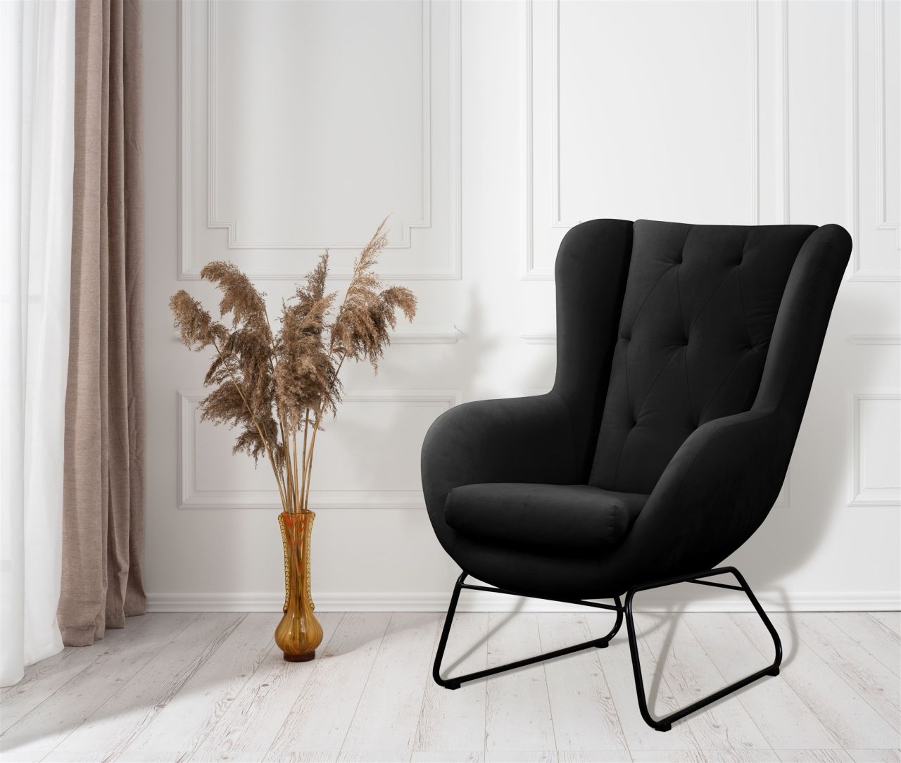 Sessel ersessel ARTEMIS in Stoff Kronos Schwarz