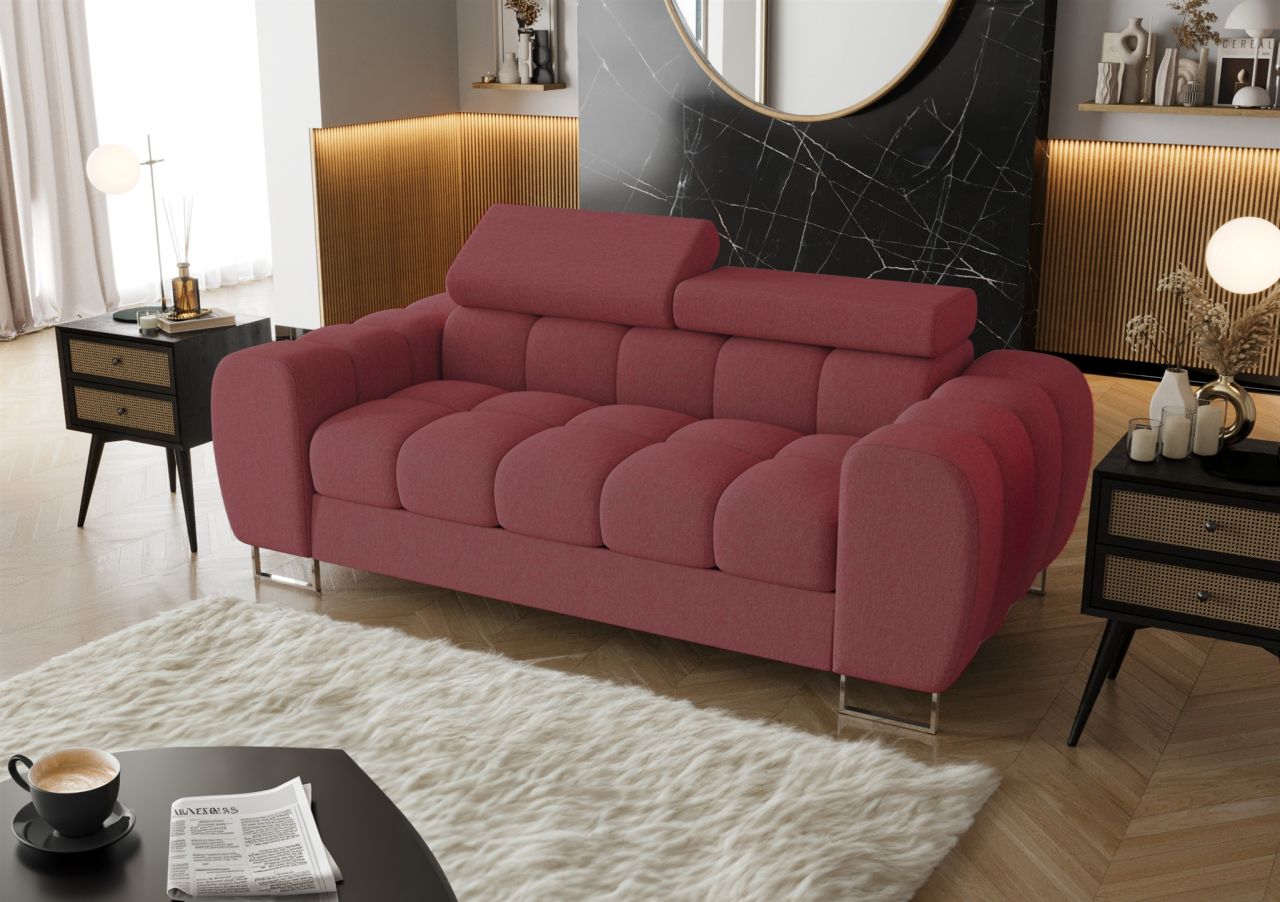 Sofa ersofa BASTIEN 2-Sitzer in Stoff Gemma Rot