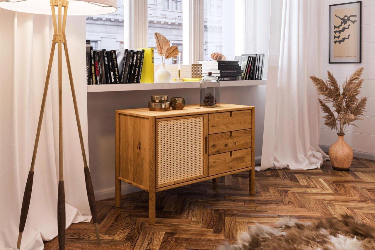 Kommode Schrank SAGA Eiche massiv 97x84x46 cm